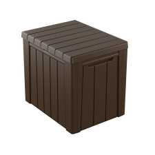 KETER kerti tároló fa hatású kerti láda 113 liter 59,6x46x53 cm barna doboz Curver URBAN STORAGE BOX kerti tárolás