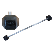  Kétkaros hatszögletű HEX súlyzó 25 kg egyenes gumírozott kézisúlyzó