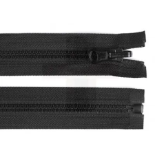  Kétoldalas cipzár 90 cm - Fekete dekorációs kellék