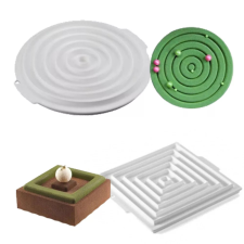  Kétoldalas spirál szilikon forma-négyzet és kör sütés és főzés