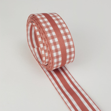  Kétoldalas textil szalag 2,5cm*2m lazac dekorációs kellék