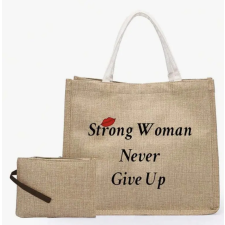  Kétrészes vászon kézitáska - Strong Woman sütés és főzés