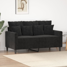  Kétszemélyes fekete bársony kanapé 120 cm bútor