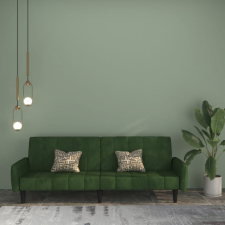  Kétszemélyes sötétzöld bársony kanapéágy bútor