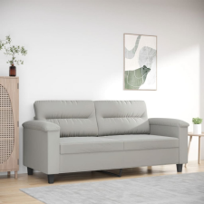 kétszemélyes világosszürke mikroszálas szövetkanapé 140 cm bútor