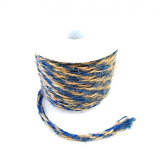  Kétszinű jutazsinór - kék-natúr. Hossza: 3 m dekorációs kellék
