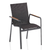 Kettler KETTLER DIAMOND alumínium rakásolható kerti szék teafa karfával – antracit / antracit
