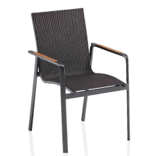 Kettler KETTLER DIAMOND alumínium rakásolható kerti szék teafa karfával – antracit / antracit kerti bútor