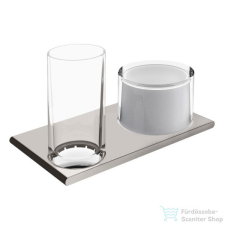 Keuco EDITION 400 szappanadagoló, 150 ml, pohártartóval, szálcsiszolt nikkel 11553059000 fürdőszoba kiegészítő