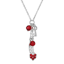 Key - Kézzel készített Swarovski kristályos nyaklánc - Light siam - piros nyaklánc