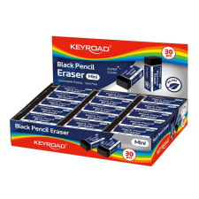 KeyRoad Radír, 30 db/display, Keyroad Tec Black, fekete radír