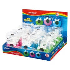 KeyRoad Radír, PVC mentes 24 db/display Keyroad Ufo Spinner vegyes színek radír