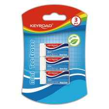 KeyRoad Radír, PVC mentes 3 db/bliszter Keyroad Tec Eraser radír