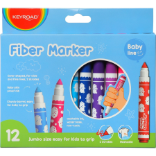 KeyRoad Rostirón, filctoll készlet, 5 mm, 12 db/bliszter, Keyroad Jumbo, vegyes színek filctoll, marker