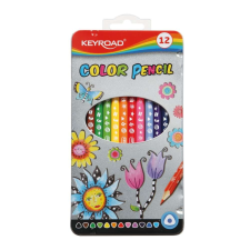KeyRoad Színes ceruza készlet háromszögletű, fém dobozban keyroad 12 klf. szín színes ceruza