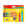 KeyRoad Zsírkréta készlet 14x100mm 12 db/bliszter Keyroad Wax Crayon vegyes színek