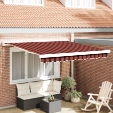  Kézi Behúzható Napellenző Narancs és Barna 300x250 cm kerti bútor