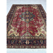  Kézi csomózású perzsa Tabriz Bordós Kék szőnyeg 337x247cm lakástextília