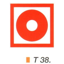 Kézi tüzjelzö helyét jelölö tábla t 38. információs címke