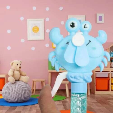 Kézi ventilátor és buborékfújó - rák formájú/kék buborékfújó