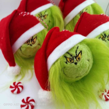  Kézműves grincs karácsonyfadísz - 20 cm karácsonyfadísz