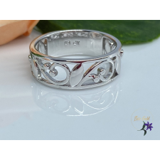  Kiara white antiallergén széles gyűrű levélmintával gyűrű