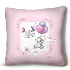  Kicsi plüss díszpárna, Boldog szülinapot, kis elefánt lufikkal, rózsaszín plüssfigura
