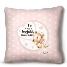 Kicsi plüss díszpárna, Te vagy a legjobb barátnőm, maci plüssfigura