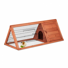  Kicsi rágcsálóház legeltető ketreccel natúr-fekete 41x110x49 cm 10038665 ketrec, szállítóbox rágcsálóknak