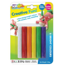 KIDART Kid Art Csillámos, színes modellező gyurma 6 db-os (T106GL) (T106GL) kreatív és készségfejlesztő