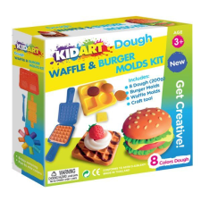 KIDART Kid Art: Hamburger és gofri gyurma készlet, 8 színű kreatív és készségfejlesztő