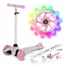Kidwell Uno háromkerekű gyerek Roller LED kerekekkel, Kutyus - Fehér, Rózsaszín roller