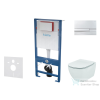 Kielle Genesis falra szerelhető WC szett, Ideal Standard Tesi WC és softclose ülőkével, Kielle Gemini I króm nyomólappal SANI11AD1100