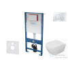 Kielle Genesis falra szerelhető WC szett, Kielle Oudee WC soft close ülőkével, Gemini II fényes króm nyomólappal 30505SS68