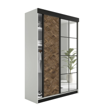 Kier Lamaro Tolóajtós Szekrény tükörrel 138x205cm - fehér&amp;Art Deco bútor