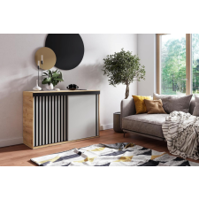 Kier Malani 120 Tolóajtós Komód 120cm, Arany Tölgy-Fehér bútor