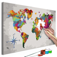  Kifestő Világtérkép, falitérkép - World Map (Compass Rose) 60x40 térkép