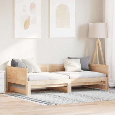  Kihúzható nappali ágy Barna 180 x 200 cm Tömör fenyőfa ágy és ágykellék
