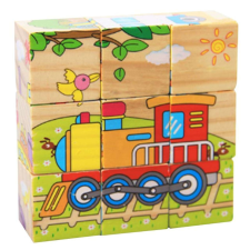 KIK Fa oktató Puzzle - Járművek 9db kreatív és készségfejlesztő