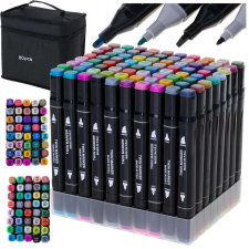 KIK Kétoldalas alkoholos filctollak tokban 80 + állvány filctoll, marker