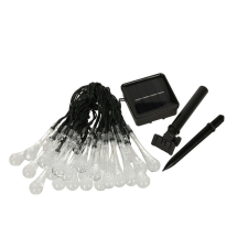 KIK Napelemes jégcsap kerti lámpák 6,5m 30LED meleg fehér kültéri világítás