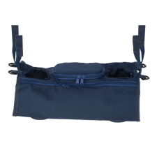 KIK OEM Babakocsira rögzíthető táska és italtartó, 36x12x13 cm, Sötétkék babakocsi kiegészítő