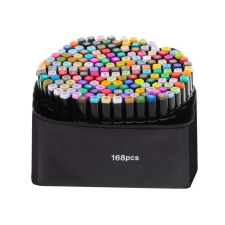 KIK OEM Kétoldalas alkoholos filctollak táskában 168 db filctoll, marker