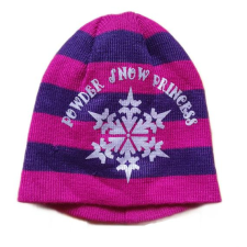  KIK sötétkék és lila csíkos kötött sapka (méret: 68/74) babasapka, sál