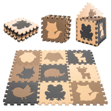 KIK Szivacs puzzle 85x85x1cm #barna-fekete játszószőnyeg