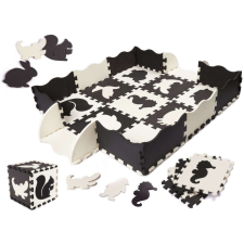 KIK Szivacs puzzle szőnyeg 25db (114x114x1cm) - fekete-fehér játszószőnyeg