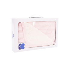 Kikka Boo Kikkaboo pamut kétoldalas takaró kötött-sherpa 75 x 100 cm - világos rózsaszín babaágynemű, babapléd