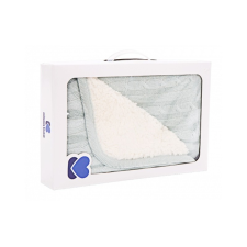 Kikka Boo pamut kétoldalas takaró kötött-sherpa 75 x 100 cm - menta babaágynemű, babapléd