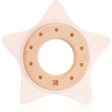 Kikkaboo Silicone and Wood Teether Star rágóka Pink 1 db rágóka