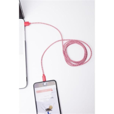 KIKKERLAND US113-RD-EU textilborítású Lightning piros-fehér kábel kábel és adapter